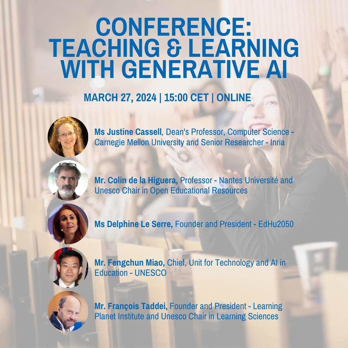 UNESCO Chair on Learning Sciences Conference: Teaching and learning with generative AI