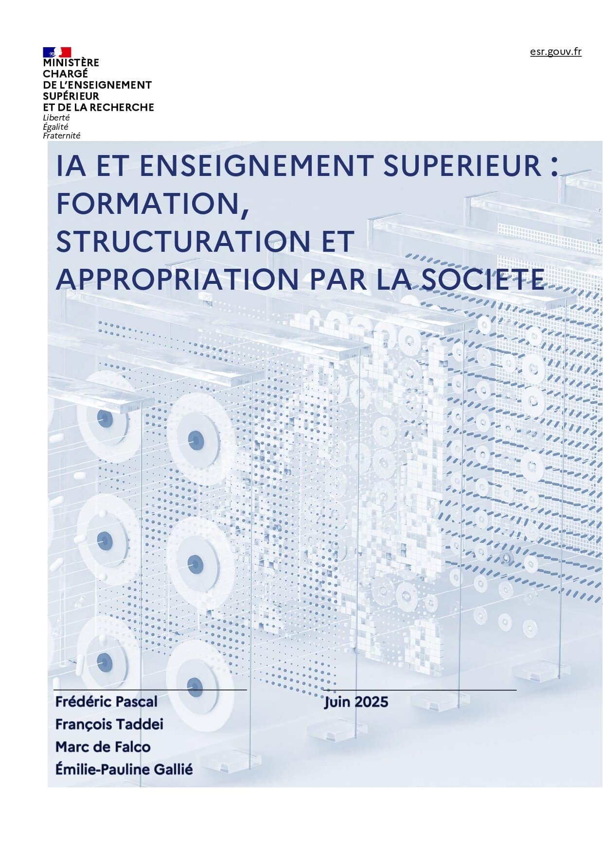 Rapport – IA et Enseignement Supérieur : formation, structuration et appropriation par la société
